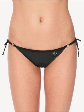 Body Glove Black Tie-Side Bikini Bottom with Heart Charm